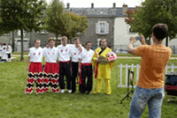 Photographie de Jurgen Schadeberg : Equipe de la danse du lion